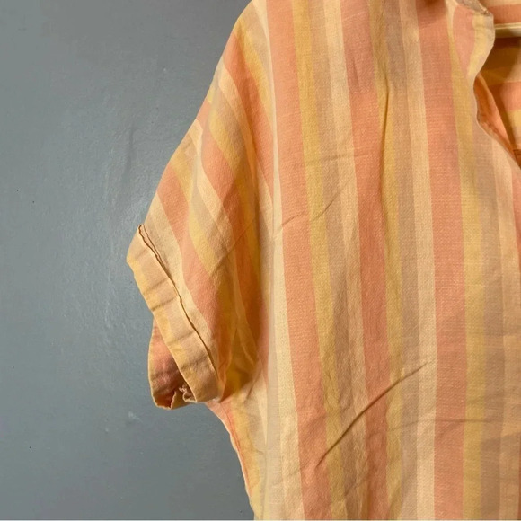 Patagonia lightweight A/C button up shirt peach stripe size large - Picture 7 of 11